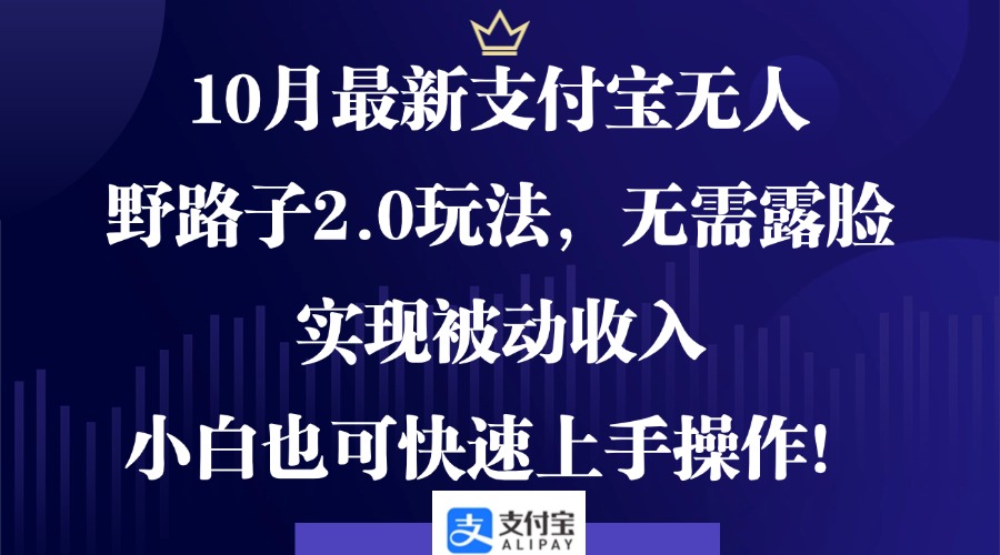 （12824期）10月最新支付宝无人野路子2.0玩法，无需露脸，实现被动收入，小白也可…-个人设计资料分享