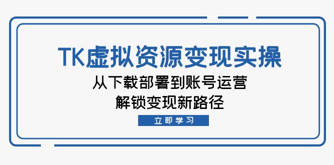 TK虚拟资料变现实操：从下载部署到账号运营，解锁变现新路径-个人设计资料分享