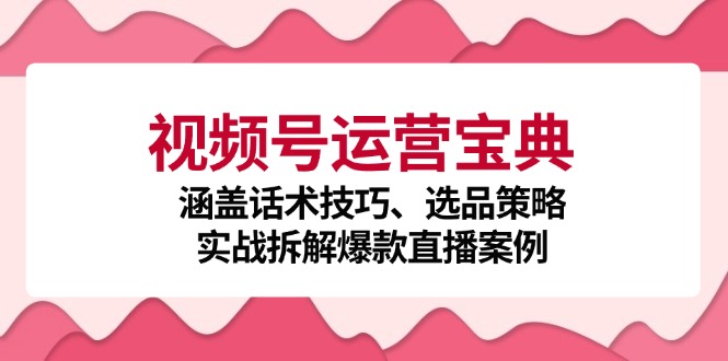 （12808期）视频号运营宝典：涵盖话术技巧、选品策略、实战拆解爆款直播案例-个人设计资料分享