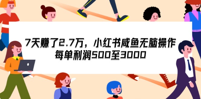 （12192期）7天收了2.7万，小红书咸鱼无脑操作，每单利润500至3000-个人设计资料分享