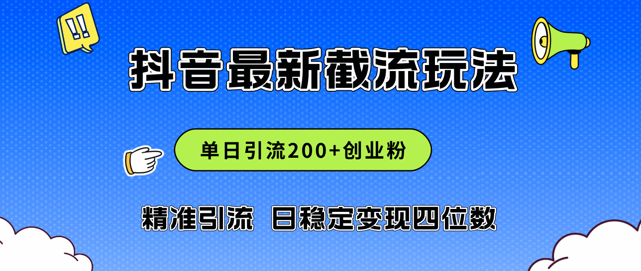 （12197期）2024年抖音评论区最新截流玩法，日引200+创业粉，日稳定变现四位数实操…-个人设计资料分享