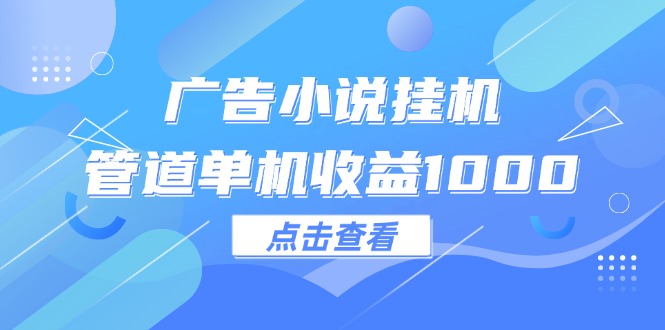 （12198期）广告小说挂机管道单机收益1000+-个人设计资料分享