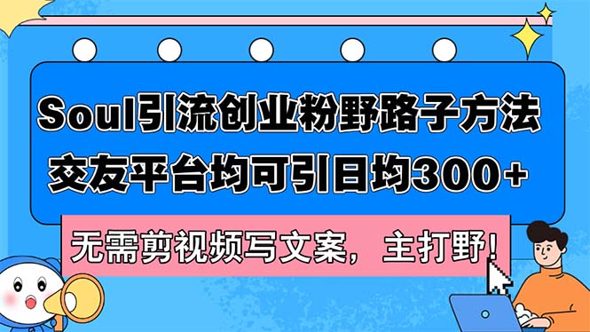 （12281期）Soul引流创业粉野路子方法，交友平台均可引日均300+，无需剪视频写文案…-个人设计资料分享