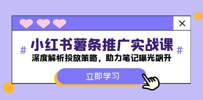 （12289期）小红书-薯 条 推 广 实战课：深度解析投放策略，助力笔记曝光飙升-个人设计资料分享