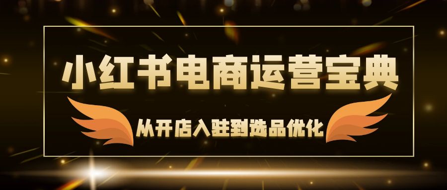 （12497期）小红书电商运营宝典：从开店入驻到选品优化，一站式解决你的电商难题-个人设计资料分享