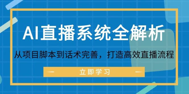 AI直播系统全解析：从项目脚本到话术完善，打造高效直播流程-个人设计资料分享