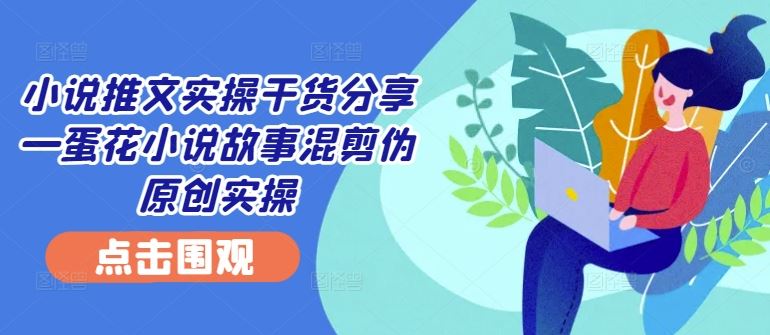 小说推文实操干货分享—蛋花小说故事混剪伪原创实操-个人设计资料分享