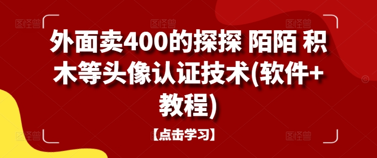 外面卖400的探探 陌陌 积木等头像认证技术(软件+教程)-个人设计资料分享