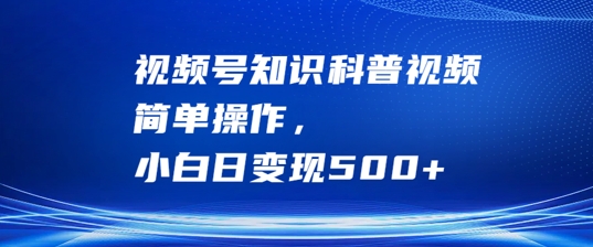 视频号知识科普视频，简单操作，小白日变现500+【揭秘】-个人设计资料分享