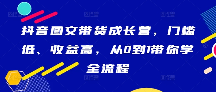 抖音图文带货成长营，门槛低、收益高，从0到1带你学全流程-个人设计资料分享