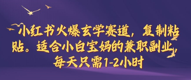 小红书火爆玄学赛道，复制粘贴，适合小白宝妈的兼职副业，每天只需1-2小时【揭秘】-个人设计资料分享