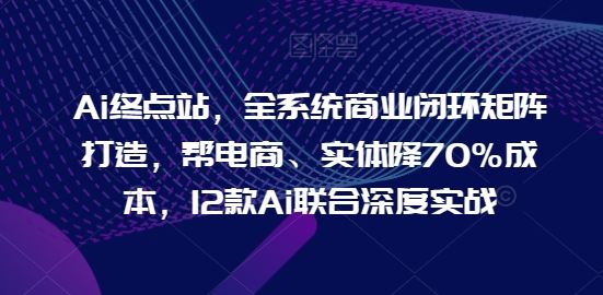 Ai终点站，全系统商业闭环矩阵打造，帮电商、实体降70%成本，12款Ai联合深度实战【0906更新】-个人设计资料分享