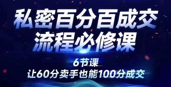 私密百分百成交流程线上训练营，绝对成交，让60分卖手也能100分成交-个人设计资料分享