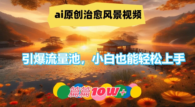 ai原创治愈风景视频，引爆流量池，小白也能轻松上手，篇篇10w+-个人设计资料分享