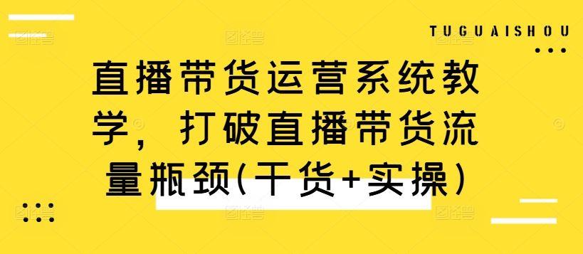 直播带货运营系统教学，打破直播带货流量瓶颈(干货+实操)-个人设计资料分享