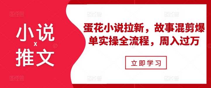 小说推文之蛋花小说拉新，故事混剪爆单实操全流程，周入过万-个人设计资料分享