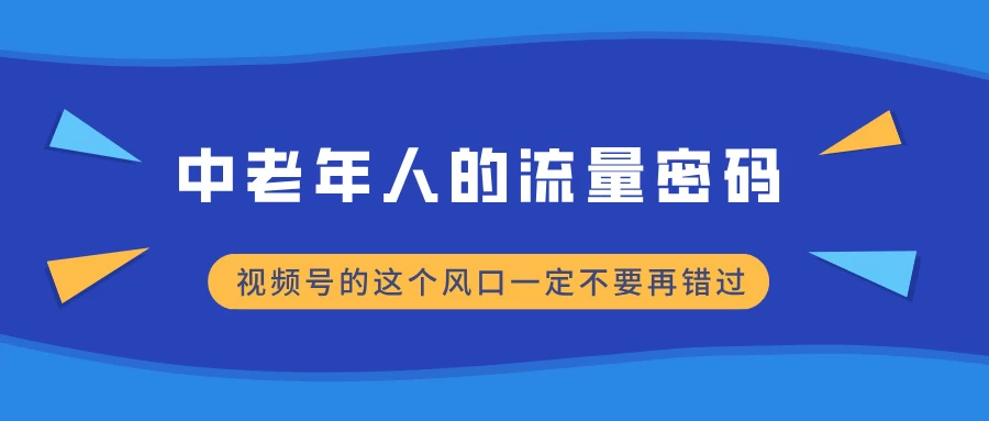 中老年人的流量密码，视频号的这个风口一定不要再错过，小白轻松月入过万-个人设计资料分享