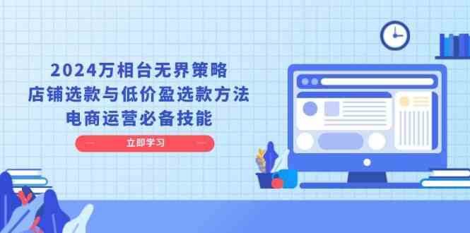 2024万相台无界策略，店铺选款与低价盈选款方法，电商运营必备技能-个人设计资料分享