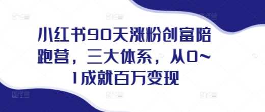 小红书90天涨粉创富陪跑营，​三大体系，从0~1成就百万变现，做小红书的最后一站-个人设计资料分享