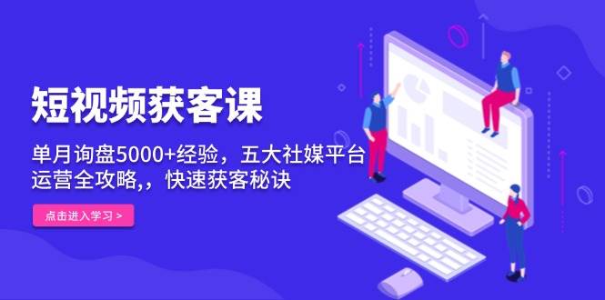 （13715期）短视频获客课，单月询盘5000+经验，五大社媒平台运营全攻略,，快速获客…-个人设计资料分享