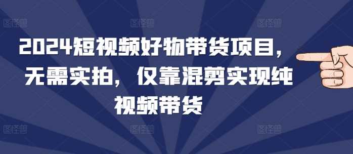 2024短视频好物带货项目，无需实拍，仅靠混剪实现纯视频带货-个人设计资料分享